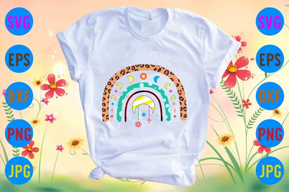 Boho Rainbow Svg for T-Shirt Designs