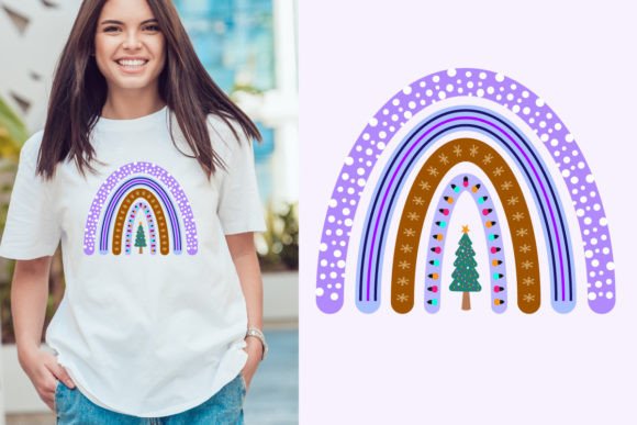 Christmas Rainbow Sublimation Graphics