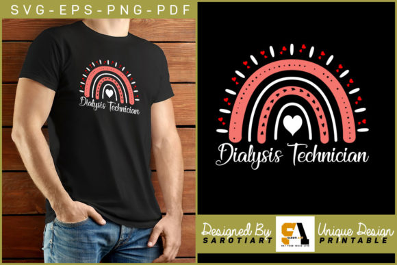 Dialysis Technician Rainbow Shirt Design Graphics and Crafts
