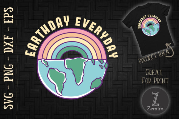 Earth Day Everyday Rainbow Pine Tree Graphics