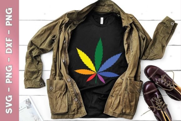 Gay Pride Rainbow Marijuana LGBT-Q