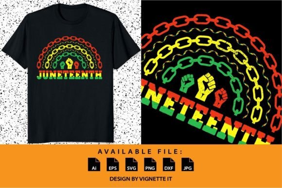 Juneteenth Chain 1865 Rainbow Shirt SVG: Graphics for T-Shirt Designs
