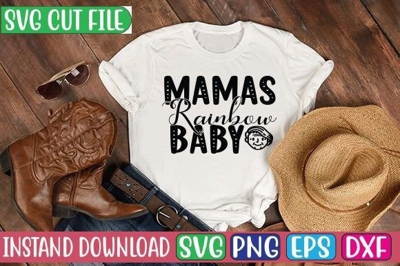 Mamas Rainbow Baby Svg Graphics for T-Shirt Designs
