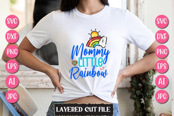 Mommy Little Rainbow Graphics for T-Shirt Designs