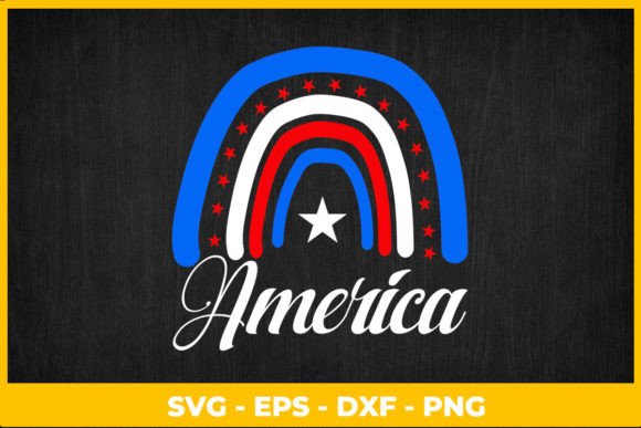 Rainbow American Flag Patriotic 4th of Graphics