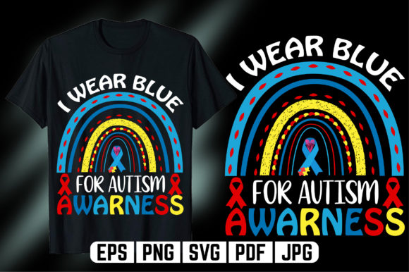 Rainbow Autism SVG T-Shirt Design Graphics
