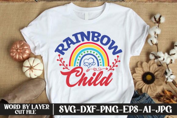 Rainbow Child SVG CUT FILE for Graphics & T-Shirt Designs