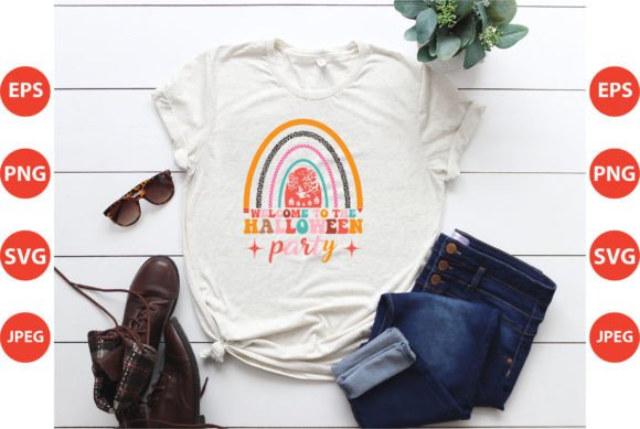 Rainbow Halloween T-shirt Design: Graphics and T-Shirt Designs