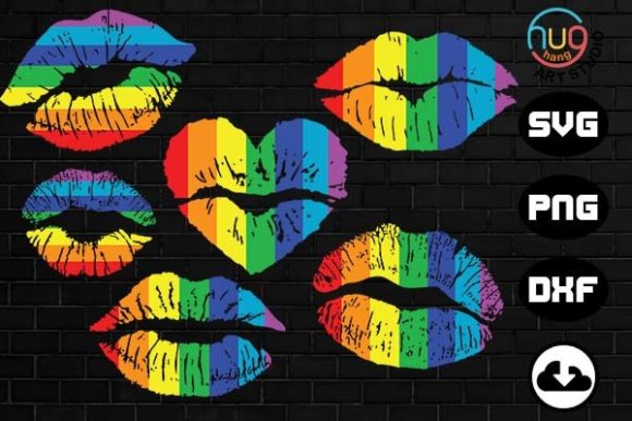 Rainbow Lips Bundle, LGBTQ Graphics and T-Shirt Designs