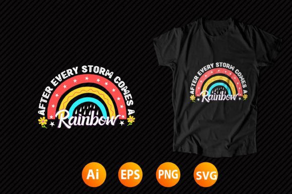 Rainbow T-shirt Design 32: Graphics & T-Shirt Designs