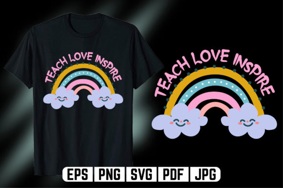 Rainbow Teacher Free SVG T-Shirt Design