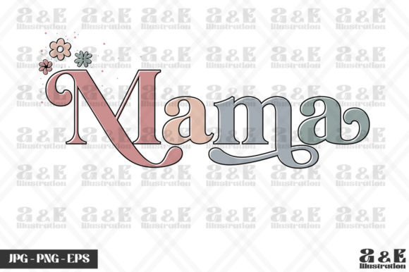 Retro Mama New Mom Rainbow Graphics