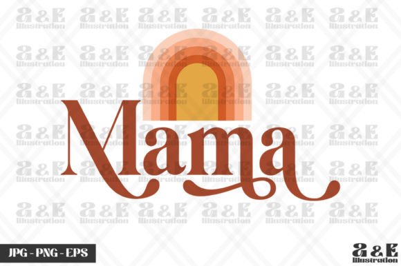 Retro Mama Rainbow Mothers Day Graphics
