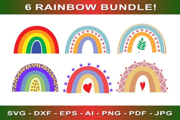 Valentine Rainbow SVG Bundle for Graphics and T-Shirt Designs