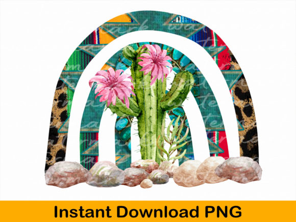 Western Cactus Png, Rainbow Rodeo Png Graphics